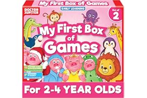 Doctor Jupiter My First Box of Games for 2 to 4- Pink | Christmas, Birthday Gift for 2 Year Old Girls | Toys for Ages 2-4 | Toddler Toys for 2-3-4 Year Old | Learning & Education Toys