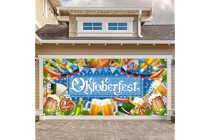 Avezano Oktoberfest Garage Door Banner 6x13Ft Oktoberfest Garage Door Cover Backdrop Oktoberfest Parade German Theme Party Decorations Outdoor Wall House Background Decor (157.48"L x 72.83"W)