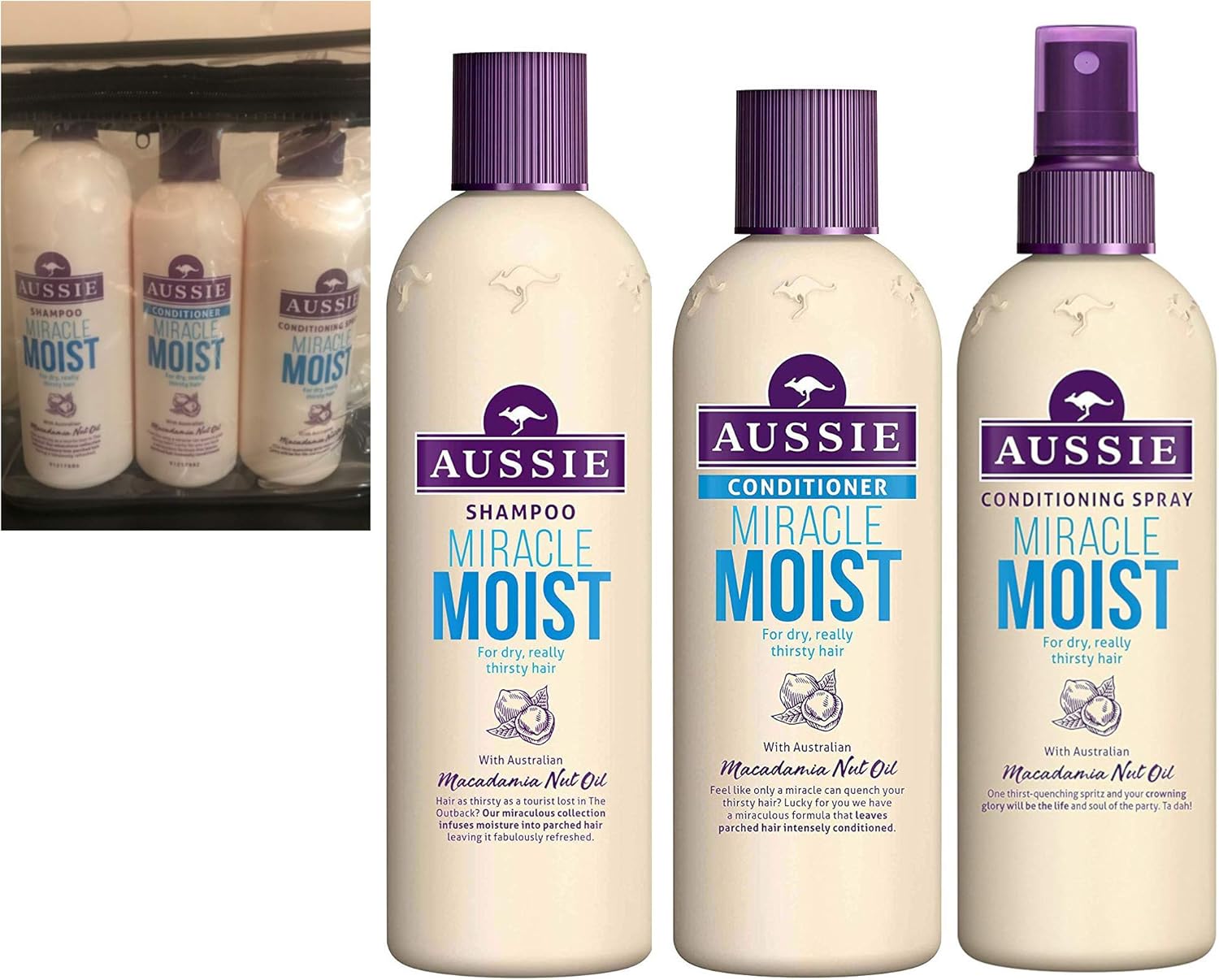 Aussie Miracle Moist Gift Set Shampoo 300ml Conditioner 250ml