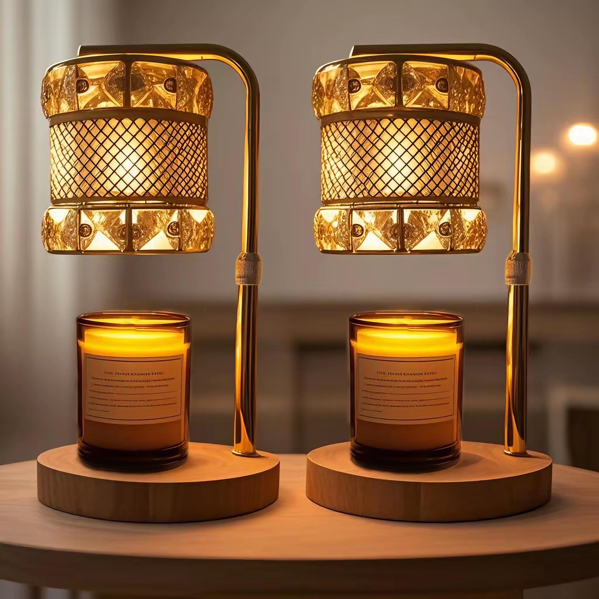 Photo 1 of JOYARR Candle Warmer Lamp Set of 2, Electric Scented Wax Melts Warmer for Jar Candles with 2 Bulbs, Dimmable Timer & Adjustable Height, Vintage Home Bedroom Living Room Decor Gift for Moms Christmas