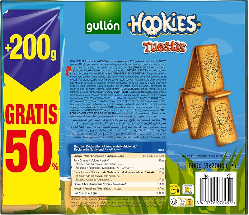 Galletas Gullón Hookies Tuestis 600g