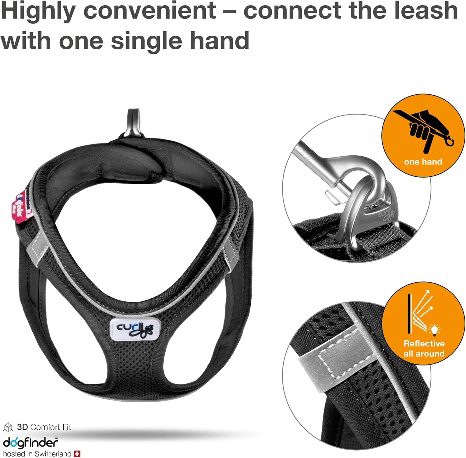 Amazon Com Curli Magnetic Vest Harness Air Mesh Dog No Pull Step In Light Black M Pet Supplies