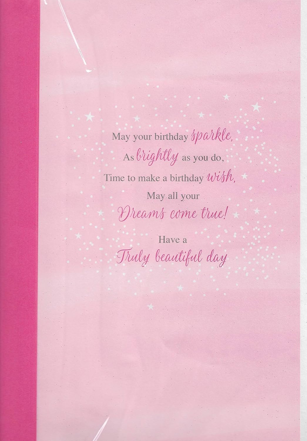 Large Birthday Card for Daughter Quality Card Bright Pink 29.5 x 17 Cm (11.6 x 6.7 inches) Glitter Unicorn Wishing You a Magical Birthday - Image 3