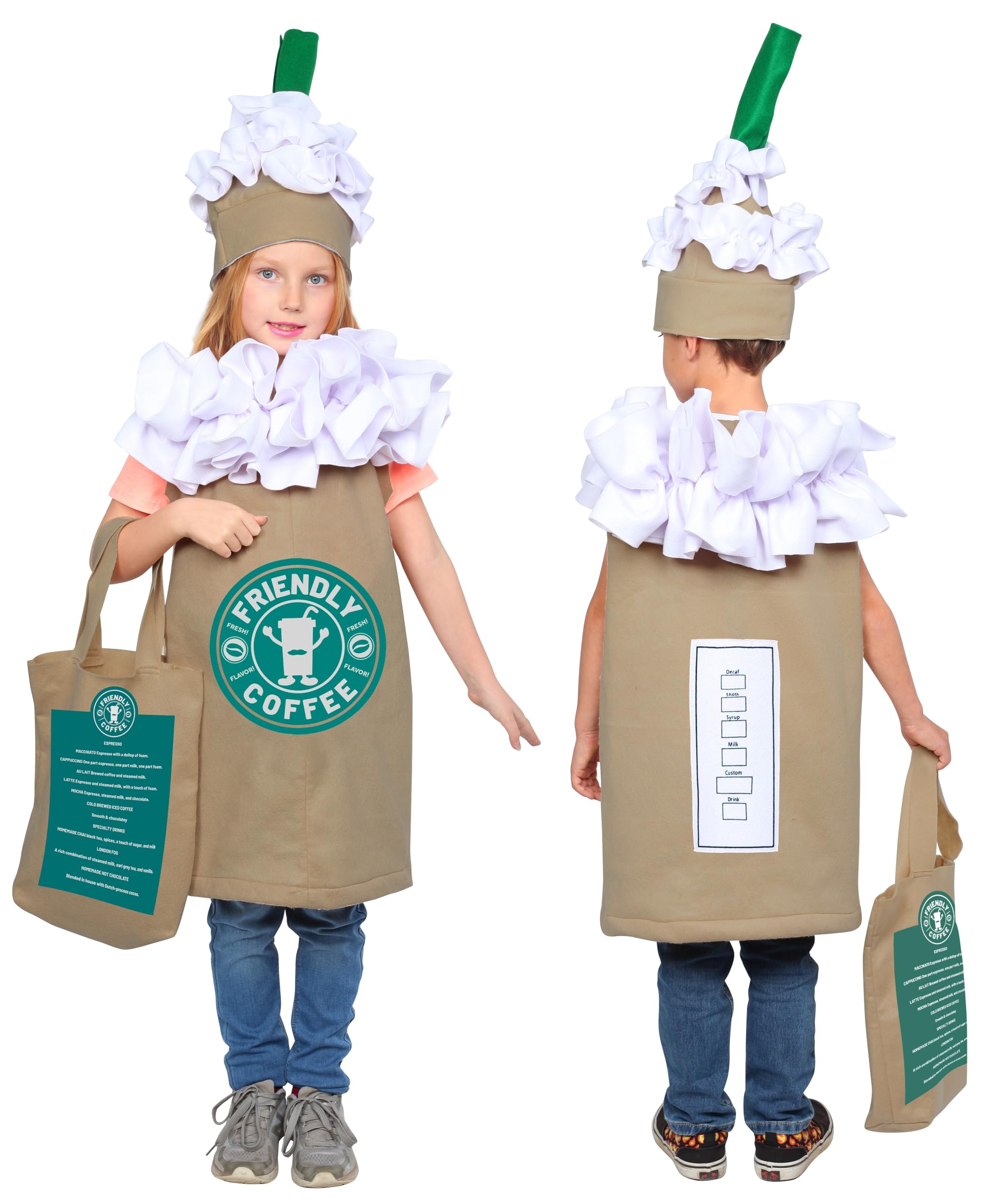 Photo 1 of Dress Up America Coffee Costume for Kids - Cute Cappuccino/Frappuccino/Latte Dress-Up for Boys and Girls