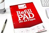 Silvine A4 Refill Pad 160 Pages 4 Hole Head Bound Pack of 5 White view 7