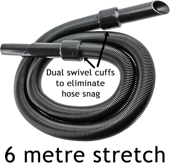 SPARES2GO 6 Metre Universal 32mm Vacuum Cleaner Extension Pipe Hose Kit