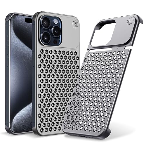 Arae for iPhone 15 Pro Max Case, Metal Case Anti-Fall Heat Dissipation, Anti-Scratch Slim, Aluminum Case for iPhone 15 Pro Max 6.7inch, Gray in Dubai - UAE | Whizz Cases Arae for iPhone 15 Pro Max Case, Metal Case Anti-Fall Heat Dissipation, Anti-Scratch Slim, Aluminum Case for iPhone 15 Pro Max 6.7inch, Gray in Dubai - UAE | Whizz Cases