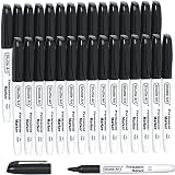 Shuttle Art 30 Pack Black Permanent Markers Fine Tip for Plastic Wood Metal