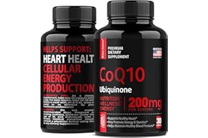 S RAW SCIENCE High Absorption CoQ10 200mg Supplement - Antioxidant Nutritional Supplements, Heart Health & Healthy Brain Function, Ubiquinone for Mitochondrial Health - Extra Strength Coenzyme Q10 200mg 30 Capsules