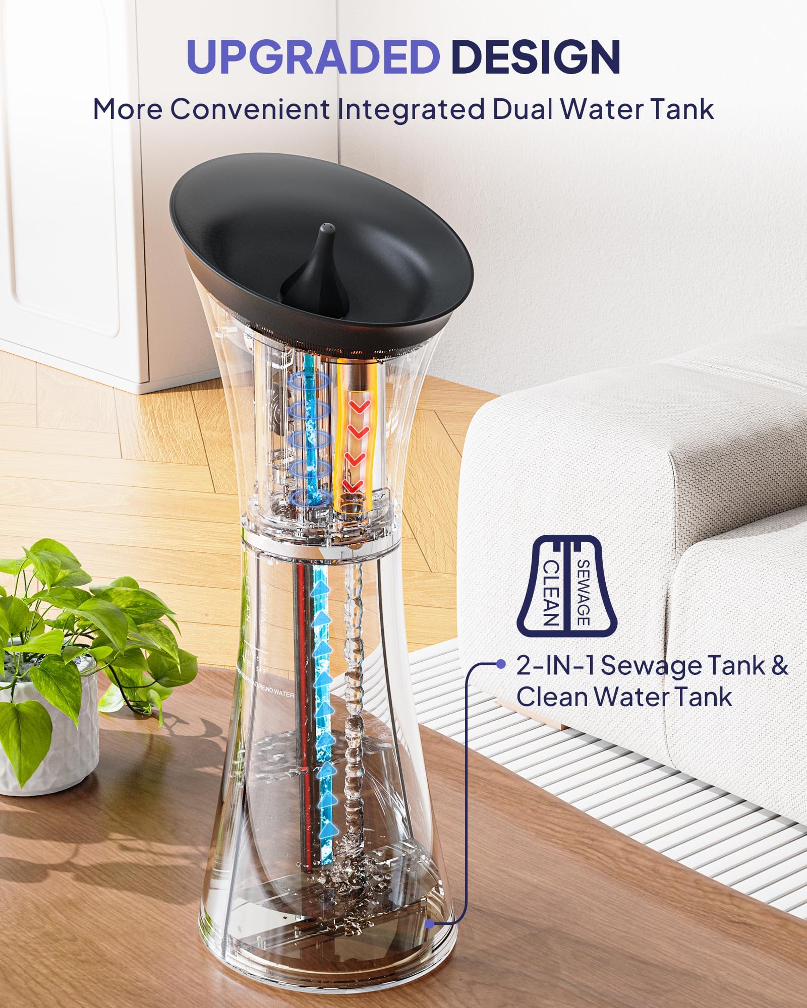 KAUGIC Upgraded Ear Wax Removal with One-Piece Waste Tank, Safe Cleaner with Water Temperature Sensor, Effective Ear Irrigation Kit & USB-A to C Cable, IPX7, Black