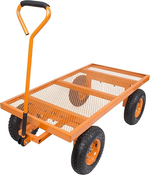 500kg Flatbed Mesh Garden Utility Hand Trolley Cart Truck Barrow with