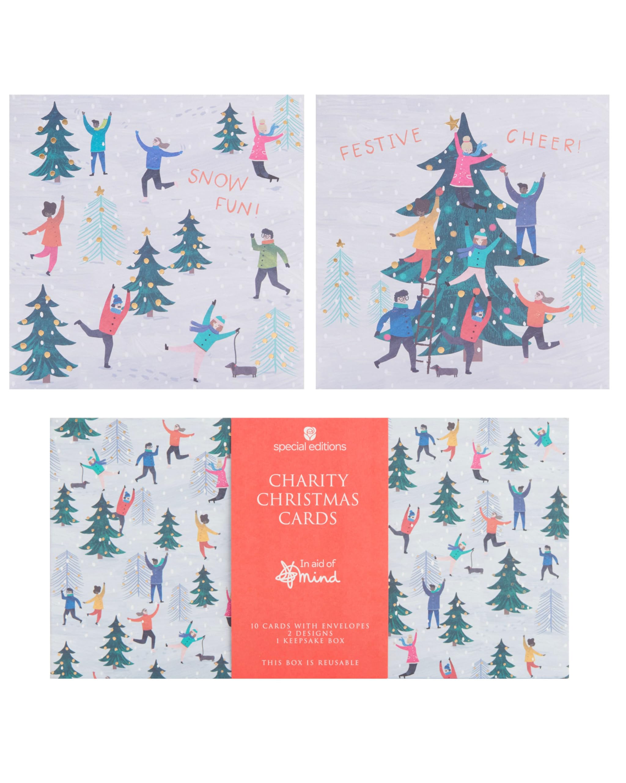 Box Of 10 Mind Charity Snowy Wonderland Christmas Cards In 2 Designs