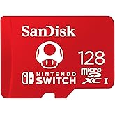 SANDISK 128GB microSD Card, Super Mario Super Mushroom Edition | Officially Licensed for Nintendo-Switch, UHS-I, Up to 100MB/s Read Speeds - SDSQXAO-128G-GNCZN