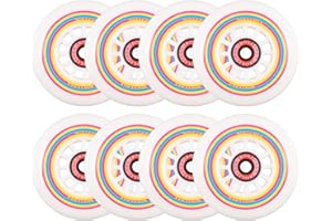 Rollerex Lollipop Boardwalk Inline Skate Wheels (8-Pack with Bearings, Spacers and Washers) (Various Size Options Available)