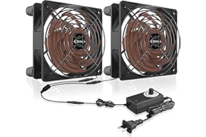 MEGAttA 120mm Cooling Fan with AC Plug,High Speed 2500 RPM Low Noise,Cooling for Receiver,Raspberry, PlayStation, Game Consoles, Fiber Modem, Internet Gateway,Cabinet(Brown,2PCS)