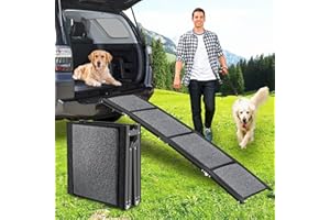 MuzeFansi Dog Ramp for SUV,67''×17'' Large Dog Car Ramp Pet Steps with Non-Slip Surface for Easy Car & SUV & Small Truck, Portable Folding Pet Stair Ramp for Medium & Large & Old Dogs - Up to 250LBS