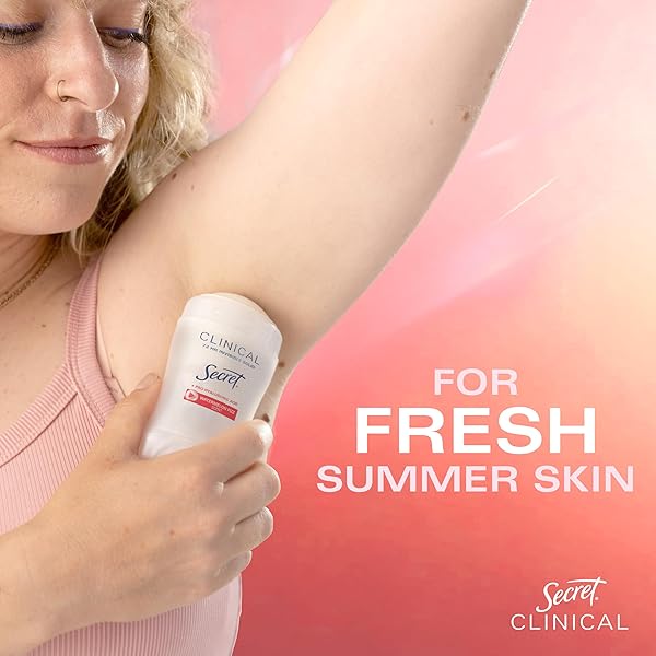 SECRET CLINICAL STRENGTH ANTIPERSPIRANT DEODORANT FOR WOMEN, 3X STRESS PROTECTION, 72HR SWEAT & ODOR PROTECTION, PRO-HYALURONIC ACID, INVISIBLE SOLID, WATERMELON SUMMER FIZZ SCENT, 1.6 OZ