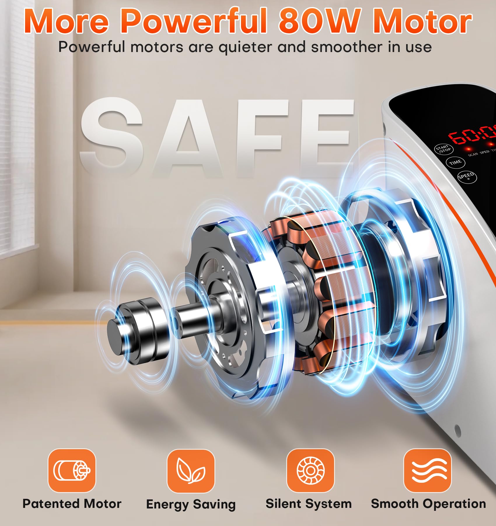 Under Desk Elliptical Machine, Ellipse Leg Exerciser with 15 Adjustable Speeds, Electric Seated Pedal Exerciser Leg Exerciser While Sitting for Seniors with LED Monitor Touch Remote Controls for Home