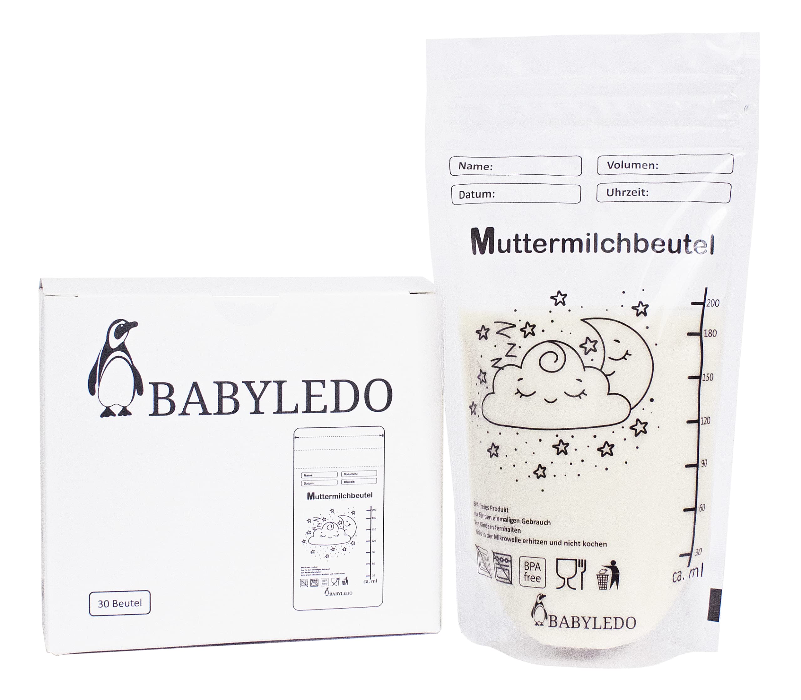 BABYLEDO Breast milk bags, pack of 30