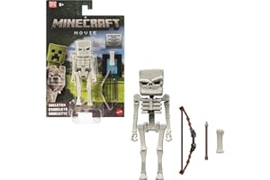 Mattel Minecraft Action Figure & Accessories Set, 4-inch Skeleton Posable Character Collectible Inspired by A Minecraft Movie