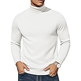 EKLENTSON Men's Turtleneck Sweaters Knitted Pullover Long Sleeve Lightweight Slim Fit Sweater Fall Winter