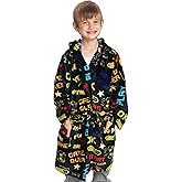 Mad Dog Fleece Kids Robe, Hooded Long Bathrobe, Plush Boys Girls Children & Toddlers Bath robes for Indoor Activities