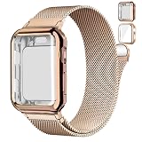 Magnetic Band and Case for Apple Watch Band 40mm 41mm 38mm 44mm 45mm 46mm 42mm Women/Men,Stainless Steel Milanese Loop Bracelet Strap with Cover Combo iWatch series 11 10 9 8 7 6 5 4 SE Ultra/2 3 49mm