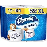 Charmin Ultra Soft Cushiony Touch Toilet Paper, 12 Family Mega XL Rolls = 84 Regular Rolls