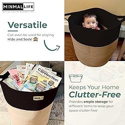 Minmallife Cotton Rope Basket for Storage with
