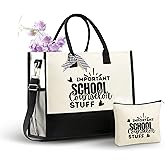 InnoBeta School Counselor Gifts for Women Canvas Tote Bag, Counselor Gifts Tote with Top Zipper Closure and Shoulder Strap for Birthday, Mother's Day, Christmas - STUFF