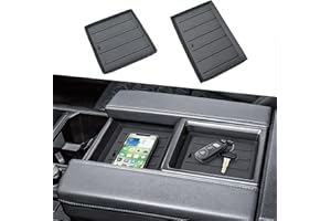 HGWEI Center Console Rubber Liner Compatible with 2022 2023 2024 2025 2026 Toyota Tundra Accessories, Armrest Lid Tray Insert