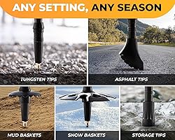 Foxelli Trekking Poles – 2-pc Pack Collapsible