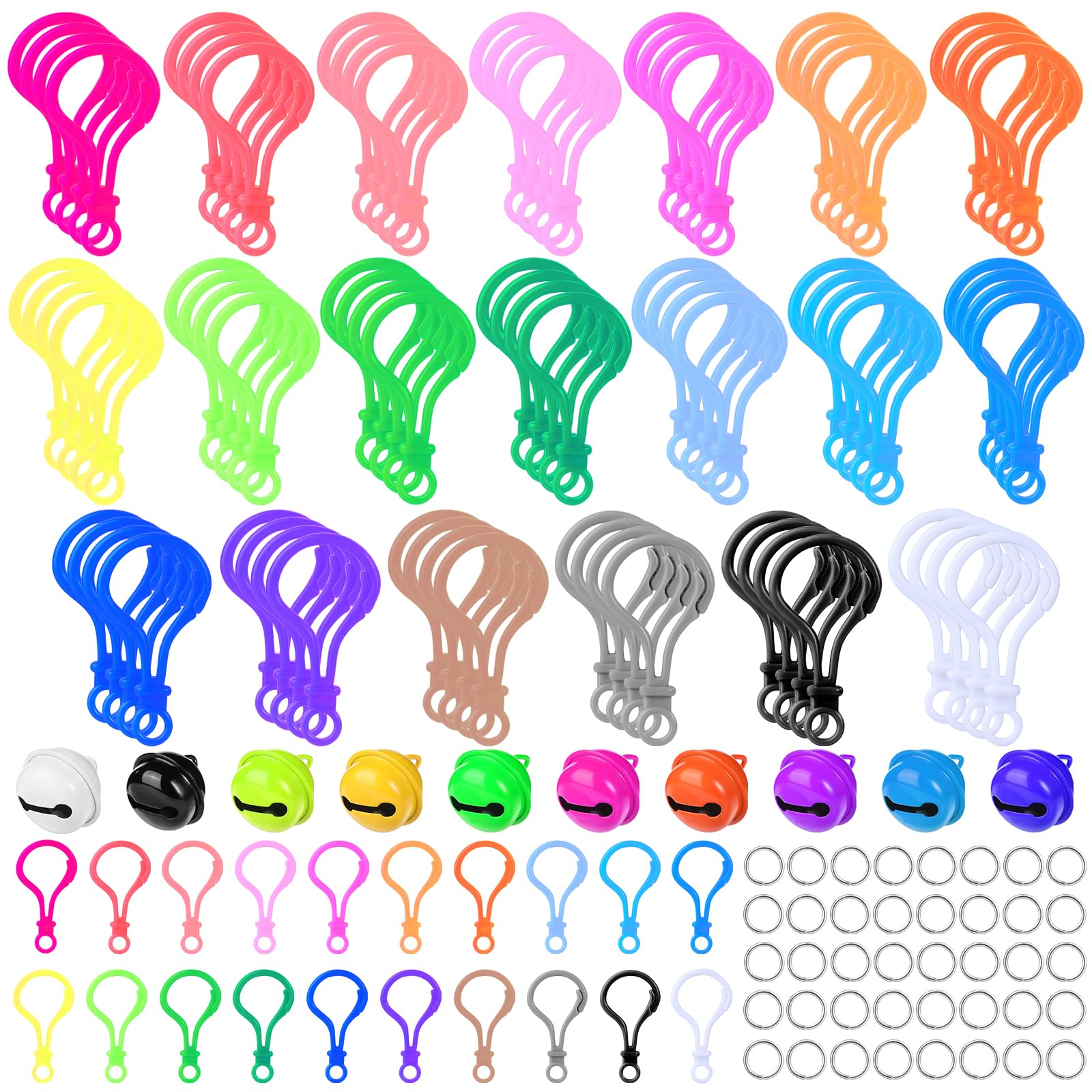 Photo 1 of 150 Pcs Plastic Keychain Clip Lobster Claw Clasps, Multicolor Lobster Clasp Keychain with Jump Rings, Plastic Keychains for Crafts DIY Handmade, Lanyard Clips and Hooks