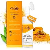 Live Healthy Turmeric Foaming Face Wash - Turmeric Face Wash with Brush, Deep Cleansing, Gentle, Facial Cleanser, Makeup Remover, Natural Formula for Acne, Blackhead & Oil Control, Hydrating -150ml