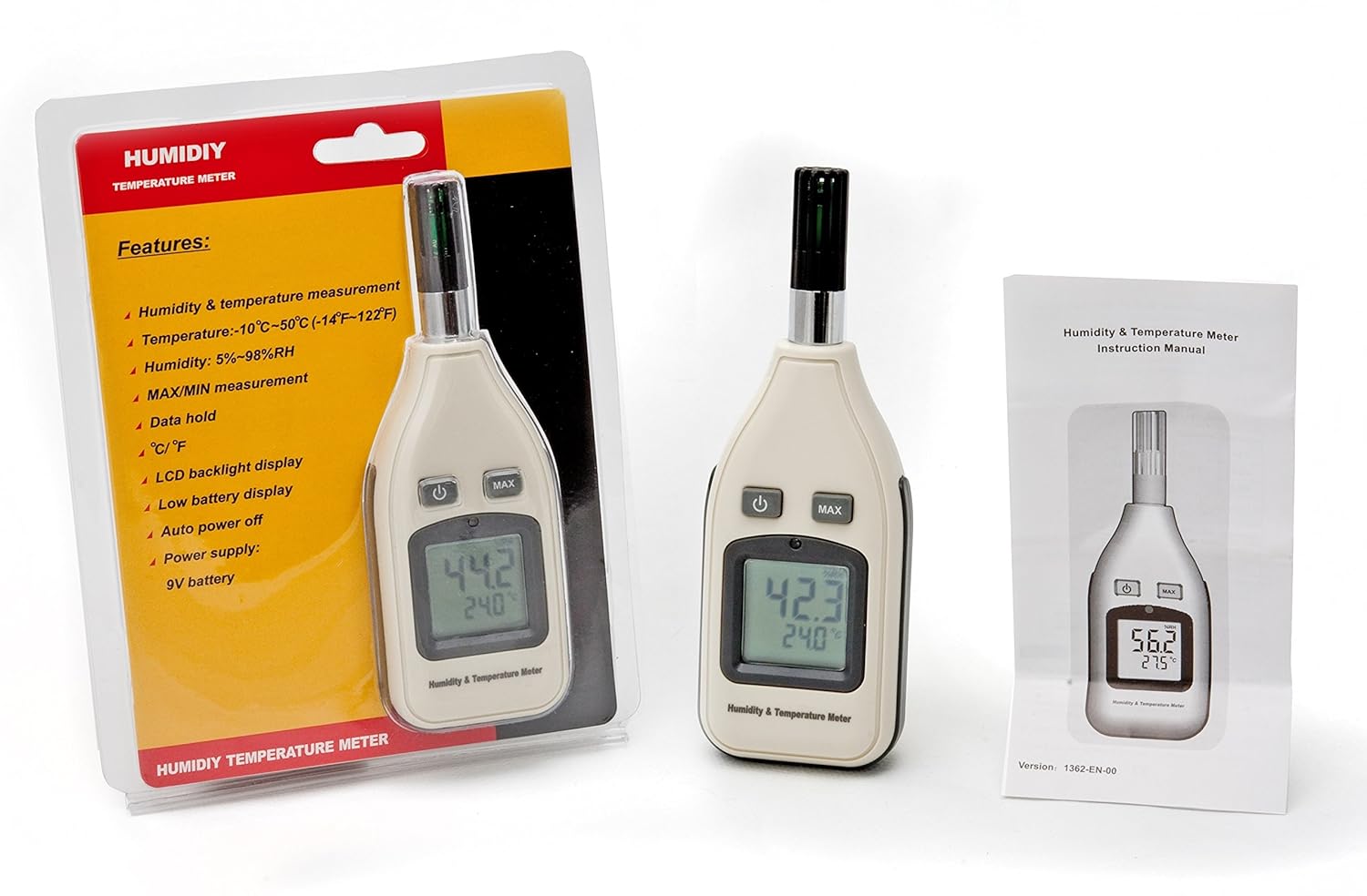 CE APPROVED DIGITAL HANDHELD HUMIDITY AND TEMPERATURE METER HYGROMETER