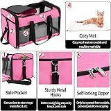 GRTLPOK Soft Sided Cat Dog Carrier Bag Pink M Airline Approved 17 lbs view 4