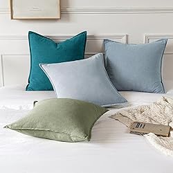 MIULEE Decorative Linen Pillow Covers 20x20 Inch