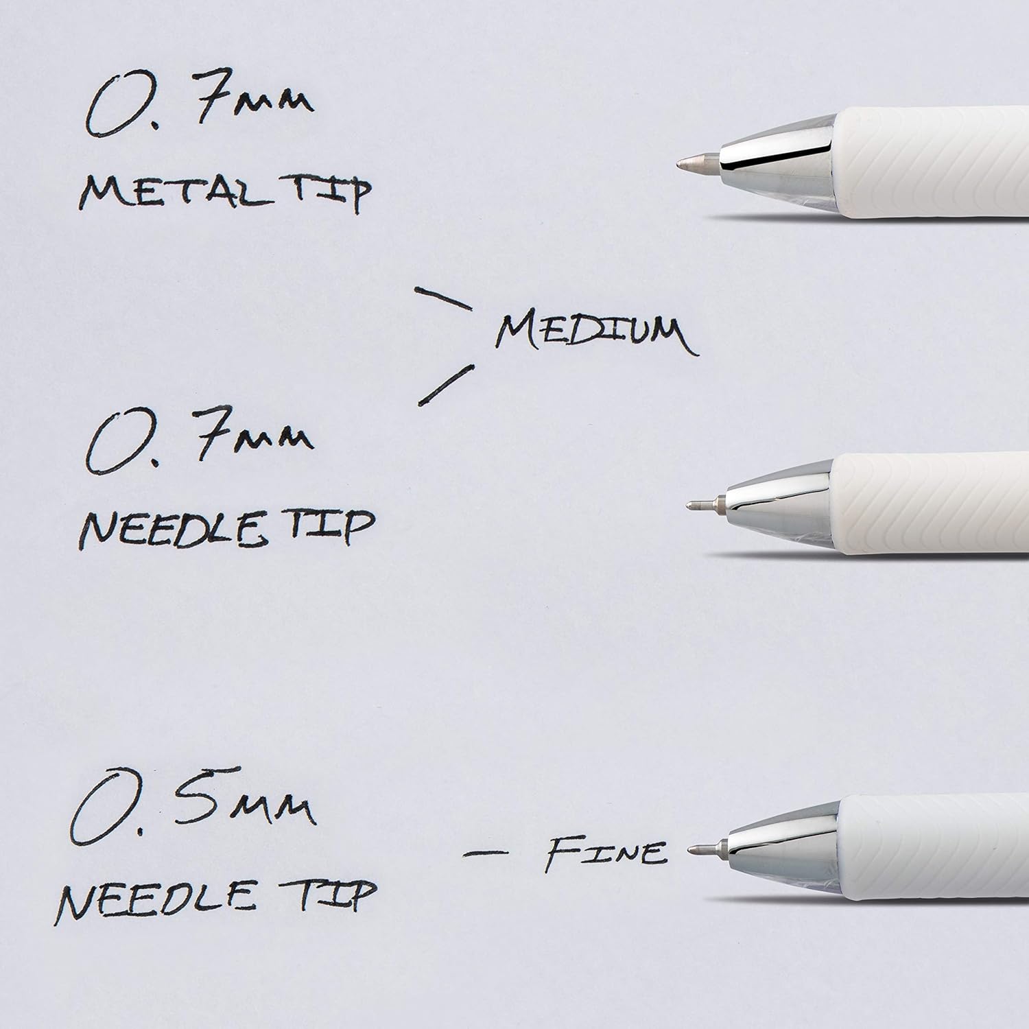 Pentel Gel Ink Pen, EnerGel Pearl RTX0.5mm, Fine Point, Needle Tip, Black Ink, Box of 12 (BLN75PW-A): Office Products