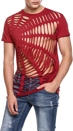 red t shirt mens fashion