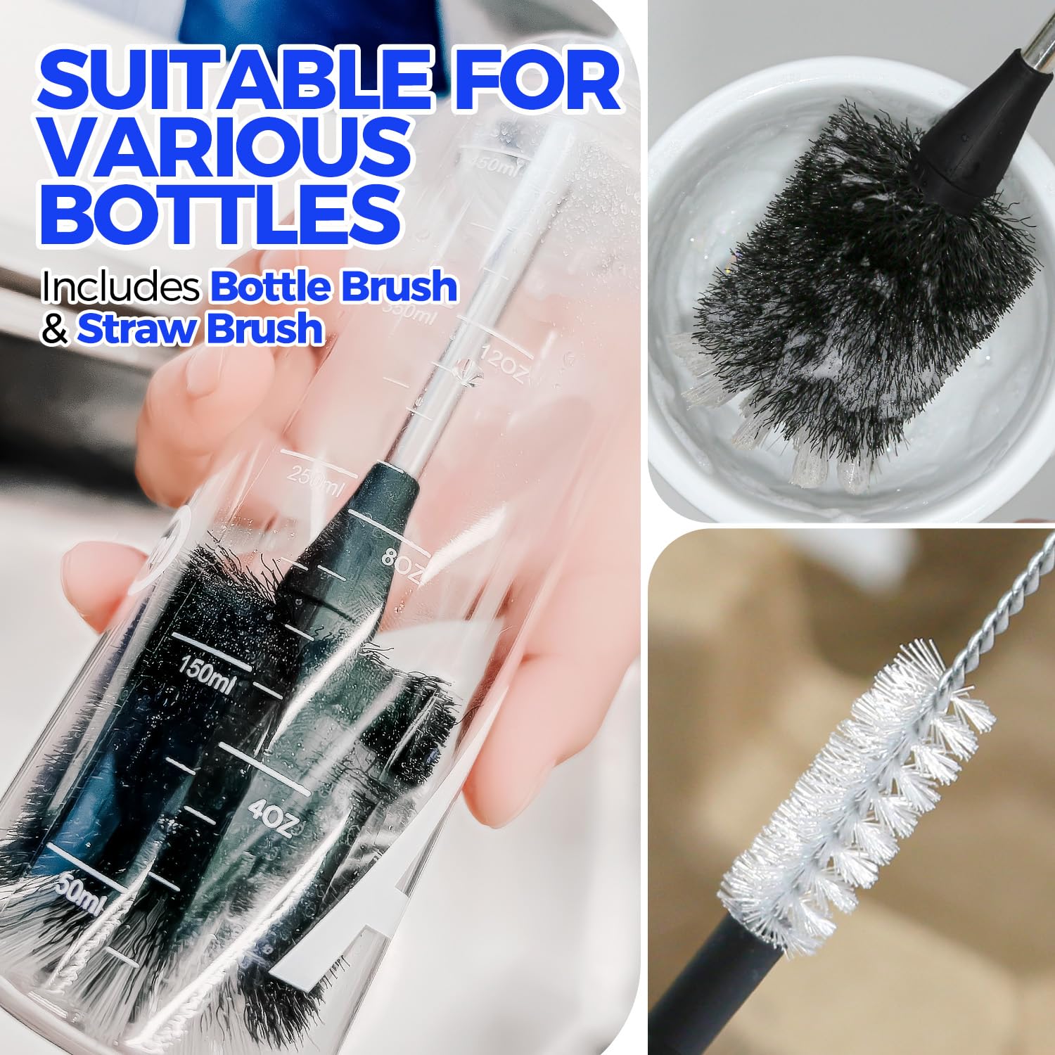 Holikme Bottle Brush Cleaner Set, 14