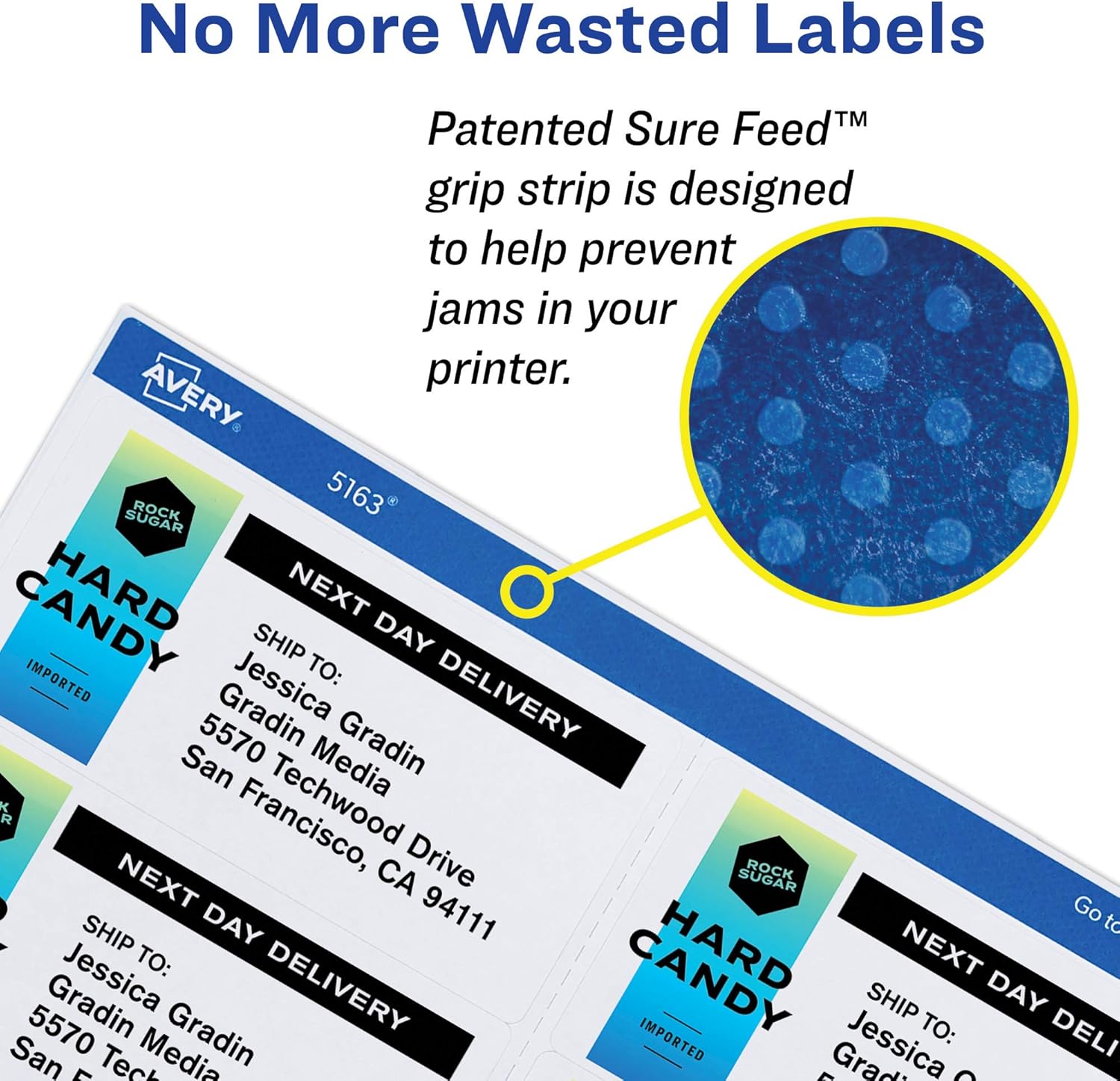 Avery 8163 Shipping Labels, Inkjet Printers, 250 Gift Labels, 2x4 Labels, Permanent Adhesive, TrueBlock, White : Office Products