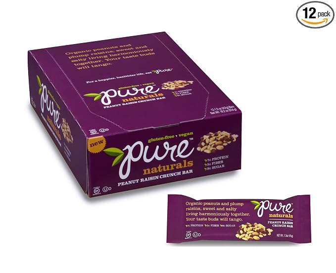 Pure Peanut raisin crunch bar 1.5oz nogmo (854210001209)