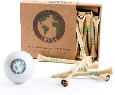 Green Swing 70mm Bamboo Golf Tees 30pcs Natural Biodegradable