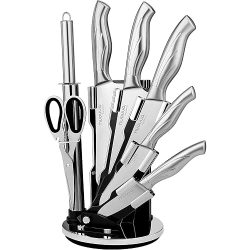 Kitchen Knife Set with Rotating Stand - Sharp Stainless Steel Knives ...