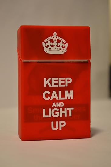 AshPro Silicone 20 Cigarette Pack Cover - Keep Calm and Light Up Red