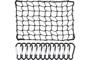 Cargo Net for Pickup Truck Bed - 3x4ft Super Duty Cargo Net for Roof Rack Truck Bed with 6x8ft Max Size, 4”x4”Latex Bungee Ne