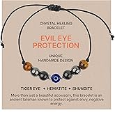 Karelian Heritage Evil Eye Triple Protection Bracelet Negative Energy Blocker with Shungite, Hematite and Tiger Eye | Crystal Healing Jewelry for Women BO131