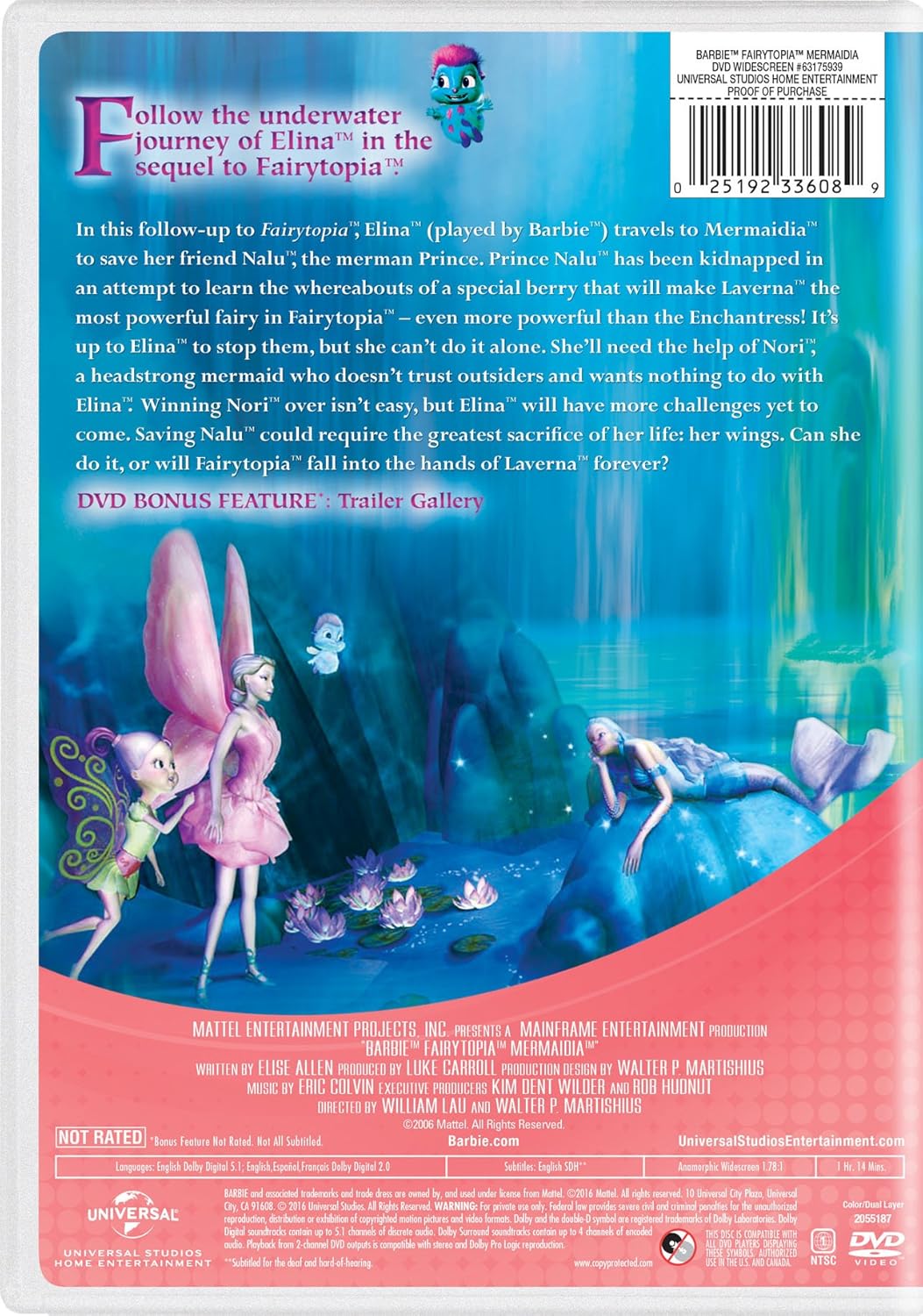 barbie fairytopia mermaidia dvd
