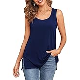 TAIPOVE Pima Cotton Tank Tops for Women Loose Fit Summer Sleeveless Shirt Ladies Scoop Neck Flowy Tunic T-Shirts