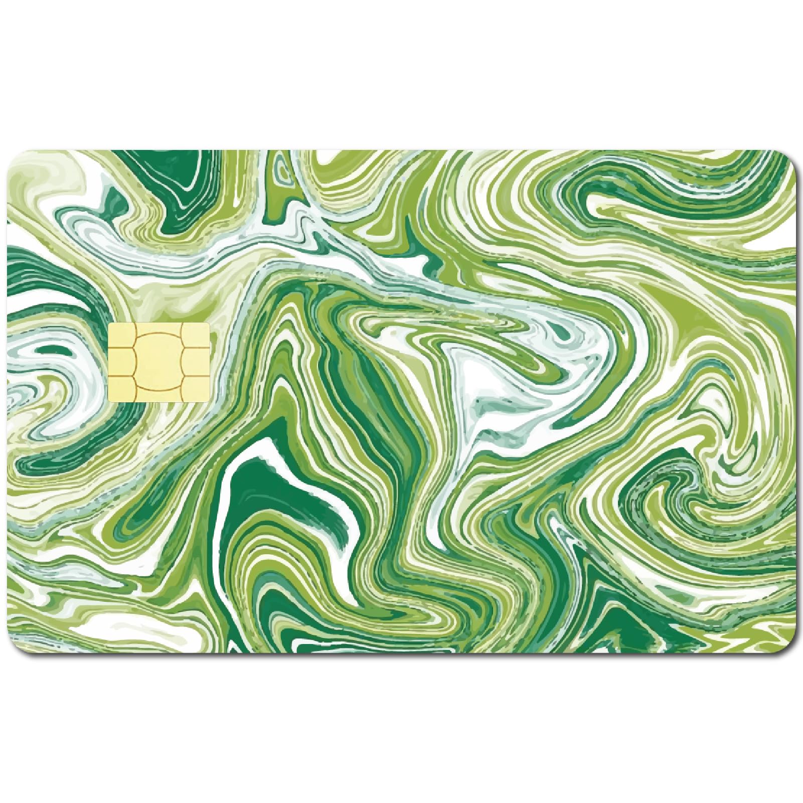 CREATCABIN Card Skin Sticker Wave Debit Credit Card Skins Covering Green Marbling Personalizing Bank Card Protecting Decals Waterproof No Bubble Slim for EBT Transportation Key Card 7.3x5.4Inch